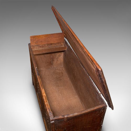 ANTIQUE LINEN CHEST ENGLISH CARVED OAK COFFER BAY WINDOW SEAT WILLIAM III - ADDITIONAL PHOTO 7