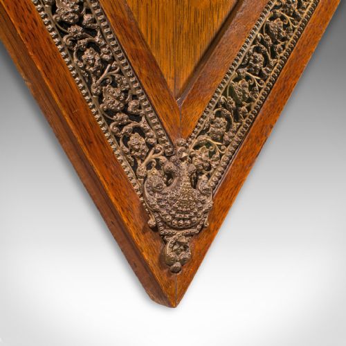 ANTIQUE 4 STRIKE PALAZZO WALL CHIME ITALIAN BRASS OAK DINNER GONG VICTORIAN - ADDITIONAL PHOTO 9