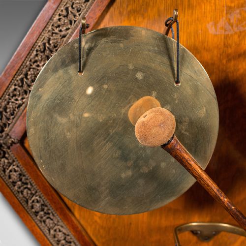 ANTIQUE 4 STRIKE PALAZZO WALL CHIME ITALIAN BRASS OAK DINNER GONG VICTORIAN - ADDITIONAL PHOTO 10