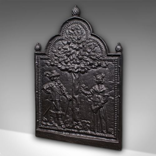 ANTIQUE TREE OF LIFE FIRE BACK ENGLISH CAST IRON FIREPLACE REFLECTOR VICTORIAN - ADDITIONAL PHOTO 2