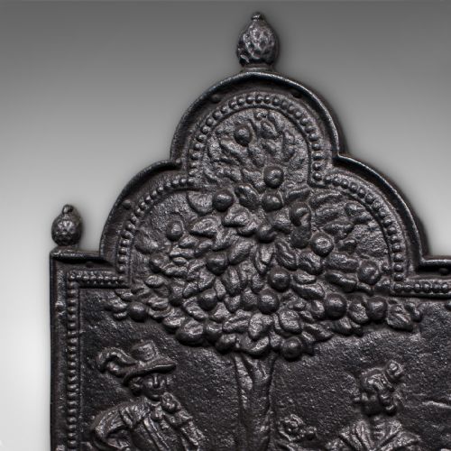 ANTIQUE TREE OF LIFE FIRE BACK ENGLISH CAST IRON FIREPLACE REFLECTOR VICTORIAN - ADDITIONAL PHOTO 5