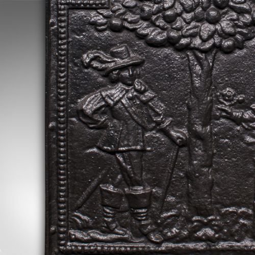 ANTIQUE TREE OF LIFE FIRE BACK ENGLISH CAST IRON FIREPLACE REFLECTOR VICTORIAN - ADDITIONAL PHOTO 6