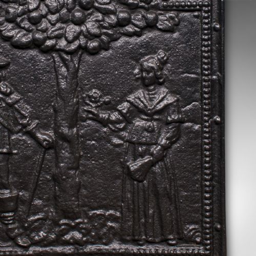 ANTIQUE TREE OF LIFE FIRE BACK ENGLISH CAST IRON FIREPLACE REFLECTOR VICTORIAN - ADDITIONAL PHOTO 7