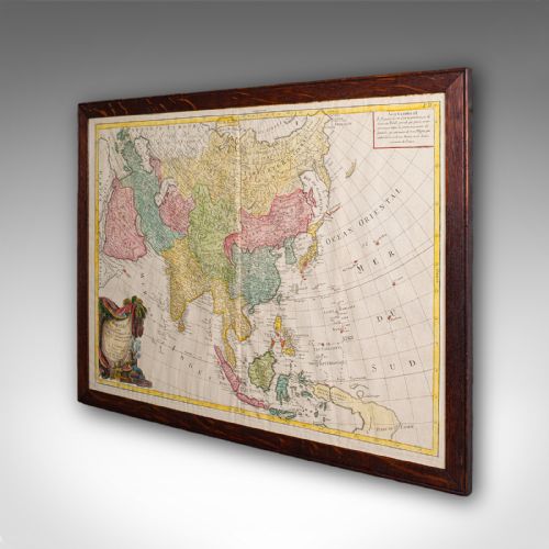 ANTIQUE MAP OF ASIA FRENCH FRAMED ATLAS CONTINENTAL CARTOGRAPHY GEORGIAN - ADDITIONAL PHOTO 2