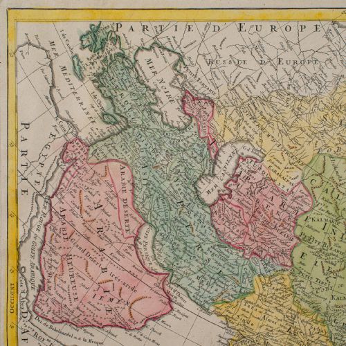 ANTIQUE MAP OF ASIA FRENCH FRAMED ATLAS CONTINENTAL CARTOGRAPHY GEORGIAN - ADDITIONAL PHOTO 6