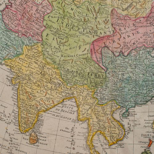 ANTIQUE MAP OF ASIA FRENCH FRAMED ATLAS CONTINENTAL CARTOGRAPHY GEORGIAN - ADDITIONAL PHOTO 8
