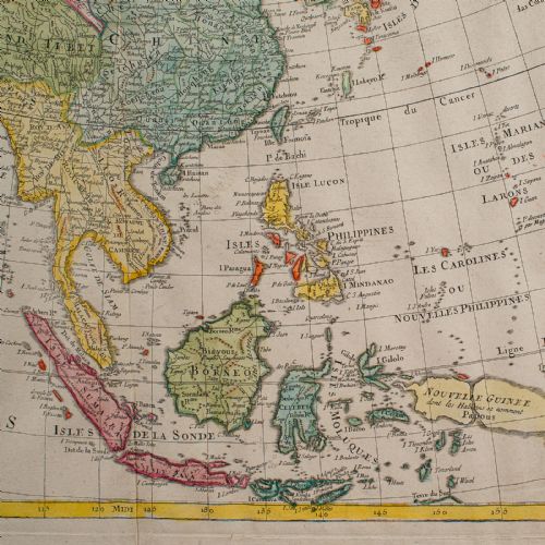 ANTIQUE MAP OF ASIA FRENCH FRAMED ATLAS CONTINENTAL CARTOGRAPHY GEORGIAN - ADDITIONAL PHOTO 9