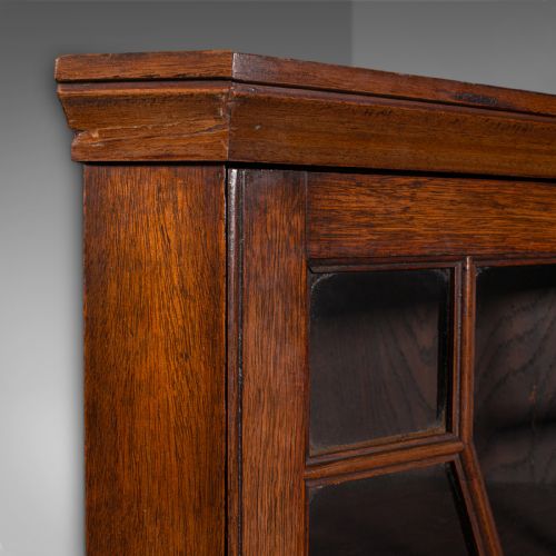 SMALL ANTIQUE CORNER CABINET ENGLISH GLAZED DISPLAY CUPBOARD EDWARDIAN 1910 - ADDITIONAL PHOTO 7