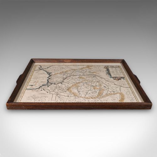 ANTIQUE CARTOGRAPHER'S SERVING TRAY ENGLISH PLATTER EUROPEAN MAP EDWARDIAN - ADDITIONAL PHOTO 2
