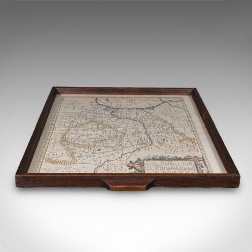ANTIQUE CARTOGRAPHER'S SERVING TRAY ENGLISH PLATTER EUROPEAN MAP EDWARDIAN - ADDITIONAL PHOTO 5