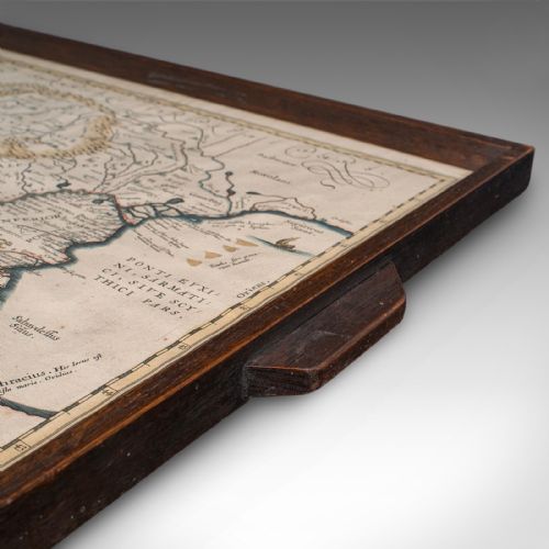 ANTIQUE CARTOGRAPHER'S SERVING TRAY ENGLISH PLATTER EUROPEAN MAP EDWARDIAN - ADDITIONAL PHOTO 8