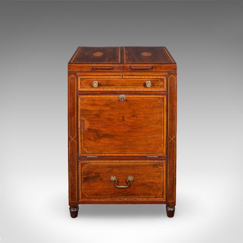 fig 2. Antique Cocktail Cabinet, English, Counterweighted Bar, Albert Barker, Victorian