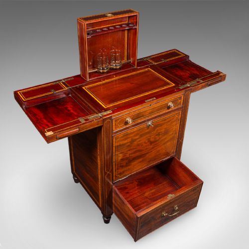 fig 5. Antique Cocktail Cabinet, English, Counterweighted Bar, Albert Barker, Victorian
