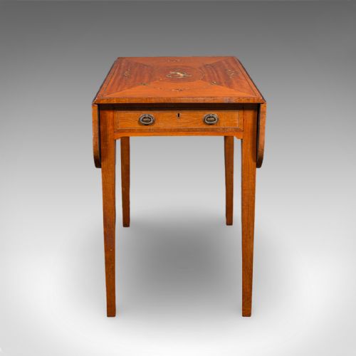 ANTIQUE PEMBROKE TABLE ENGLISH SATINWOOD DROP LEAF OCCASIONAL TEA REGENCY - ADDITIONAL PHOTO 6