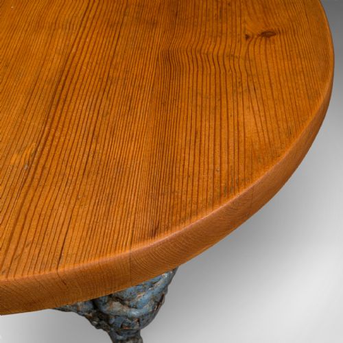 ANTIQUE TAVERN TABLE ENGLISH PINE CAST IRON BRITANNIA PUB VICTORIAN 1880 - ADDITIONAL PHOTO 7