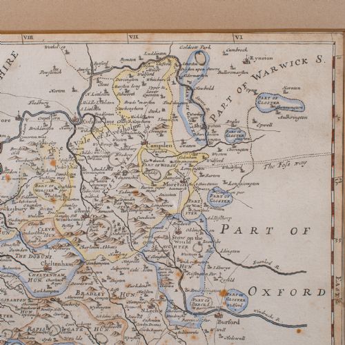 ANTIQUE FRAMED GLOUCESTERSHIRE MAP ENGLISH ATLAS ENGRAVING CARTOGRAPHY C1700 - ADDITIONAL PHOTO 5