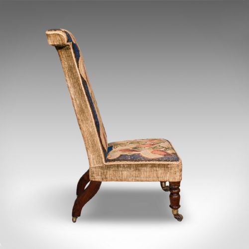 fig 2. Antique Prayer Chair, English, Needlepoint, Ecclesiastical, Prie Dieu, Regency