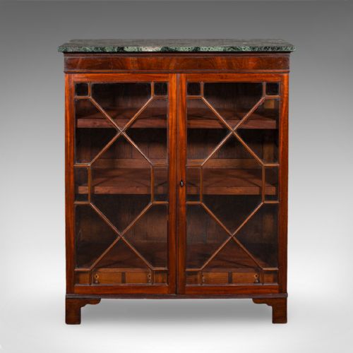 fig 1. Antique Astragal Glazed Bookcase, English, Display Book Cabinet, Victorian, 1880