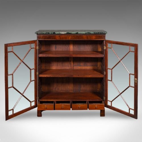 fig 2. Antique Astragal Glazed Bookcase, English, Display Book Cabinet, Victorian, 1880