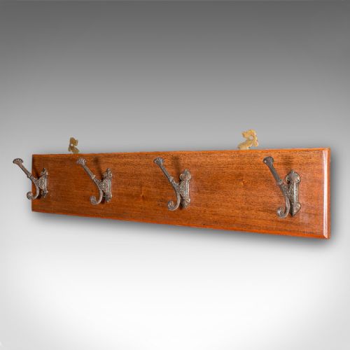 ANTIQUE COAT RACK ENGLISH CLOAKROOM RECEPTION HALL MOUNTED HOOKS VICTORIAN - ADDITIONAL PHOTO 2