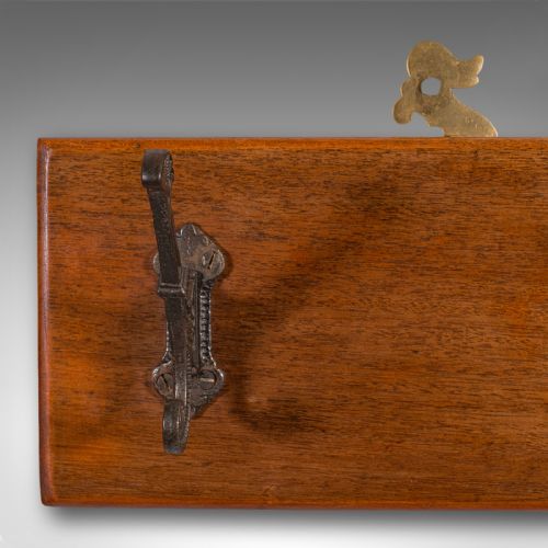 ANTIQUE COAT RACK ENGLISH CLOAKROOM RECEPTION HALL MOUNTED HOOKS VICTORIAN - ADDITIONAL PHOTO 4