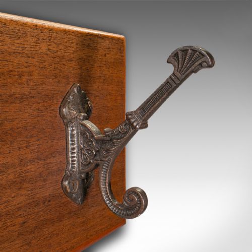 ANTIQUE COAT RACK ENGLISH CLOAKROOM RECEPTION HALL MOUNTED HOOKS VICTORIAN - ADDITIONAL PHOTO 7