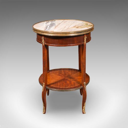 fig 1. Antique Lounge Side Table, Italian, Marble, Wine, Occasional, Victorian, C.1900