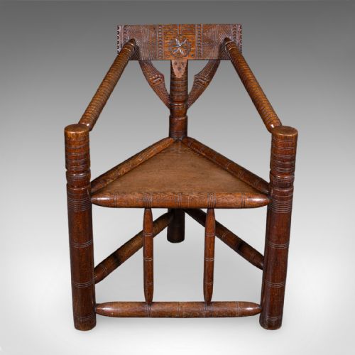 ANTIQUE OLD SAXON ARMCHAIR ENGLISH OAK TURNER'S CHAIR ELBOW SEAT VICTORIAN - ADDITIONAL PHOTO 1