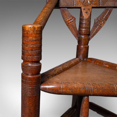 ANTIQUE OLD SAXON ARMCHAIR ENGLISH OAK TURNER'S CHAIR ELBOW SEAT VICTORIAN - ADDITIONAL PHOTO 9