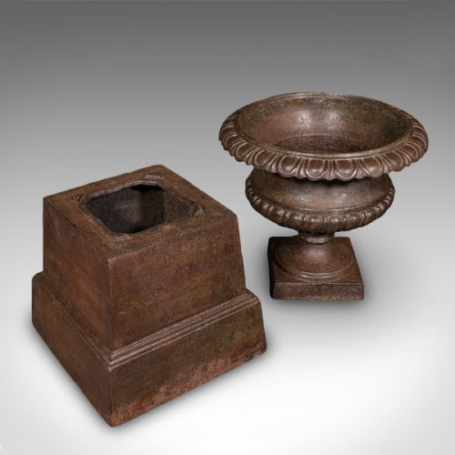 PAIR OF ANTIQUE GARDEN PLANTERS ENGLISH OUTDOOR DISPLAY URN VICTORIAN C1850 - ADDITIONAL PHOTO 7