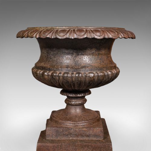 PAIR OF ANTIQUE GARDEN PLANTERS ENGLISH OUTDOOR DISPLAY URN VICTORIAN C1850 - ADDITIONAL PHOTO 9