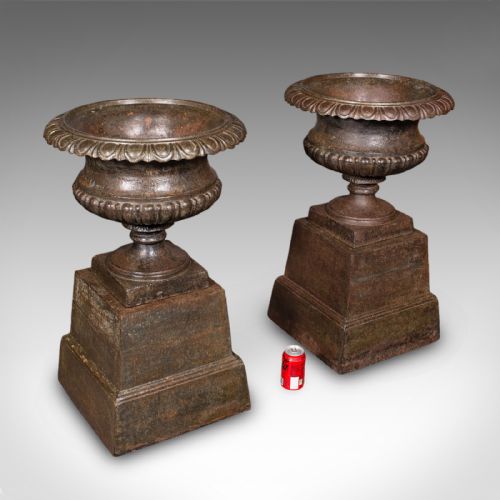 PAIR OF ANTIQUE GARDEN PLANTERS ENGLISH OUTDOOR DISPLAY URN VICTORIAN C1850 - ADDITIONAL PHOTO 11