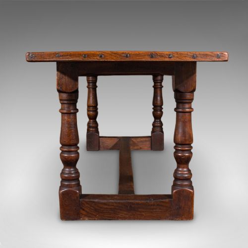 ANTIQUE FARMHOUSE TABLE ENGLISH ELM COUNTRY KITCHEN DINING VICTORIAN 1880 - ADDITIONAL PHOTO 3