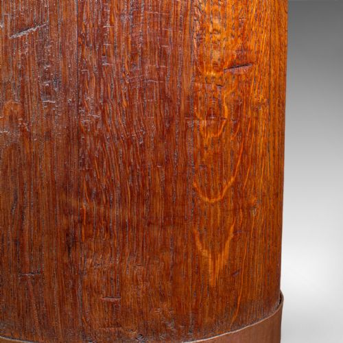 ANTIQUE COOPERED STICK LOOP ENGLISH VICTORIAN OAK COUNTRY HOUSE UMBRELLA STAND - ADDITIONAL PHOTO 11