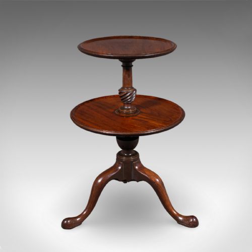 ANTIQUE DUMB WAITER ENGLISH TWO TIER AFTERNOON TEA SERVING STAND REGENCY 1820 - ADDITIONAL PHOTO 1