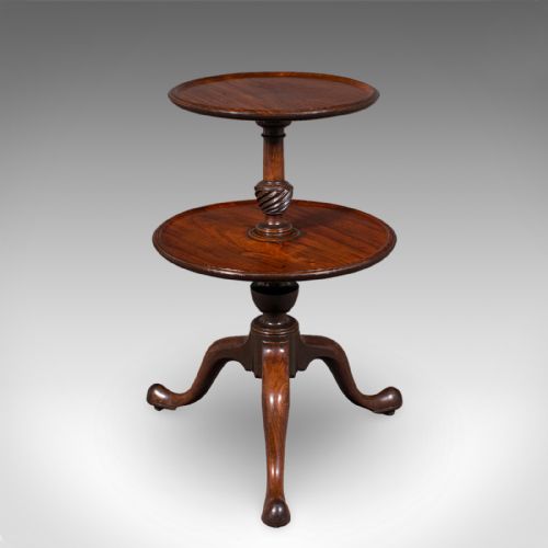 ANTIQUE DUMB WAITER ENGLISH TWO TIER AFTERNOON TEA SERVING STAND REGENCY 1820 - ADDITIONAL PHOTO 3