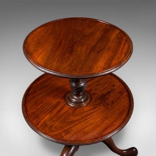 ANTIQUE DUMB WAITER ENGLISH TWO TIER AFTERNOON TEA SERVING STAND REGENCY 1820 - ADDITIONAL PHOTO 4
