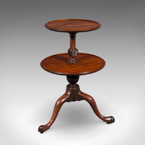 ANTIQUE DUMB WAITER ENGLISH TWO TIER AFTERNOON TEA SERVING STAND REGENCY 1820 - ADDITIONAL PHOTO 5