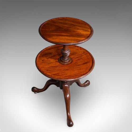 ANTIQUE DUMB WAITER ENGLISH TWO TIER AFTERNOON TEA SERVING STAND REGENCY 1820 - ADDITIONAL PHOTO 6