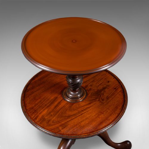ANTIQUE DUMB WAITER ENGLISH TWO TIER AFTERNOON TEA SERVING STAND REGENCY 1820 - ADDITIONAL PHOTO 7