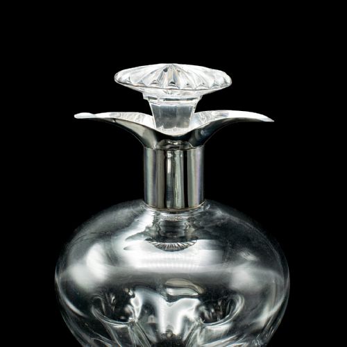 ANTIQUE SPIRIT DECANTER ENGLISH GLASS SILVER PORT BRANDY BOTTLE EDWARDIAN - ADDITIONAL PHOTO 6