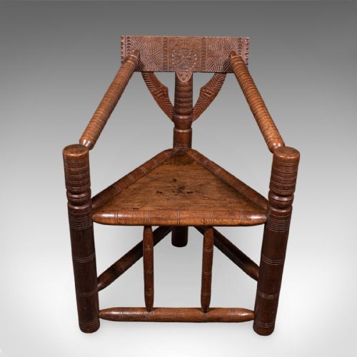 ANTIQUE TURNER'S ARMCHAIR ENGLISH OAK OLD SAXON CHAIR ELBOW SEAT VICTORIAN - ADDITIONAL PHOTO 1