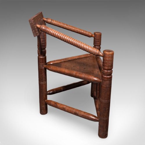 ANTIQUE TURNER'S ARMCHAIR ENGLISH OAK OLD SAXON CHAIR ELBOW SEAT VICTORIAN - ADDITIONAL PHOTO 2