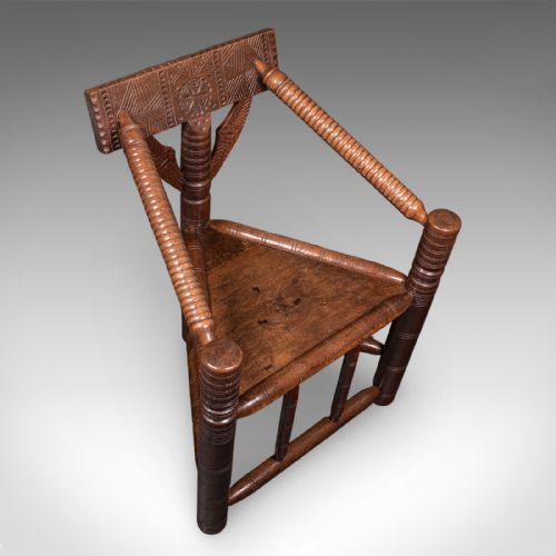 ANTIQUE TURNER'S ARMCHAIR ENGLISH OAK OLD SAXON CHAIR ELBOW SEAT VICTORIAN - ADDITIONAL PHOTO 3