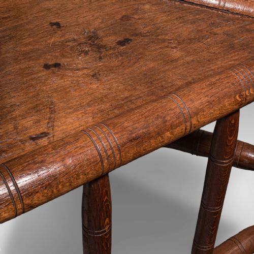 ANTIQUE TURNER'S ARMCHAIR ENGLISH OAK OLD SAXON CHAIR ELBOW SEAT VICTORIAN - ADDITIONAL PHOTO 8