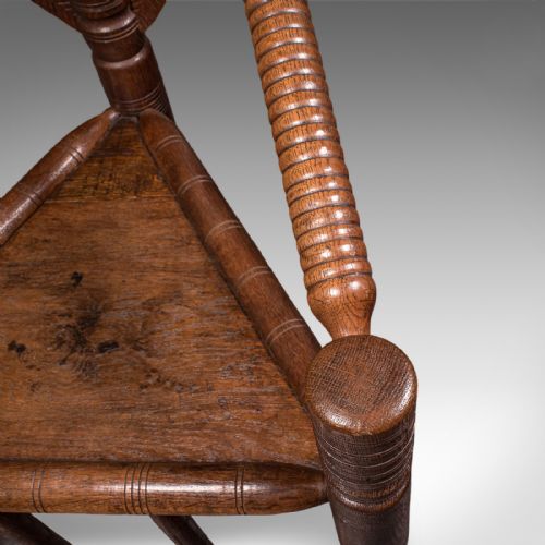 ANTIQUE TURNER'S ARMCHAIR ENGLISH OAK OLD SAXON CHAIR ELBOW SEAT VICTORIAN - ADDITIONAL PHOTO 9