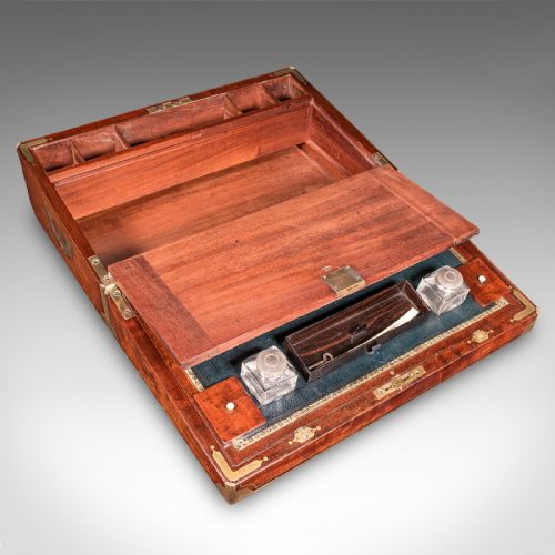 ANTIQUE CORRESPONDENCE BOX IRISH WALNUT WRITING SLOPE AUSTIN WILLIAM IV - ADDITIONAL PHOTO 2