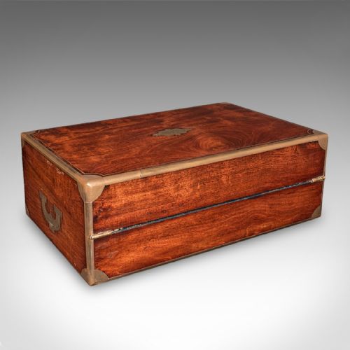 ANTIQUE CORRESPONDENCE BOX IRISH WALNUT WRITING SLOPE AUSTIN WILLIAM IV - ADDITIONAL PHOTO 5
