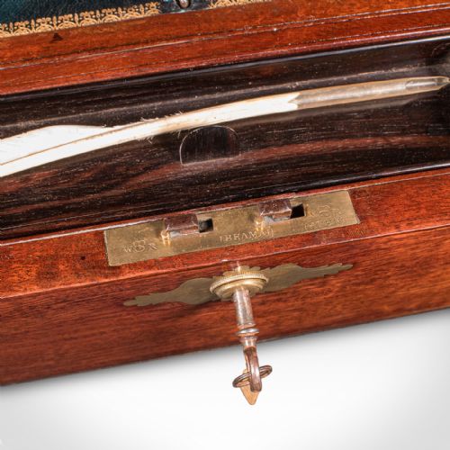 ANTIQUE CORRESPONDENCE BOX IRISH WALNUT WRITING SLOPE AUSTIN WILLIAM IV - ADDITIONAL PHOTO 7