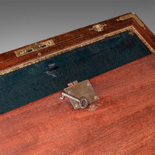 ANTIQUE CORRESPONDENCE BOX IRISH WALNUT WRITING SLOPE AUSTIN WILLIAM IV - ADDITIONAL PHOTO 11